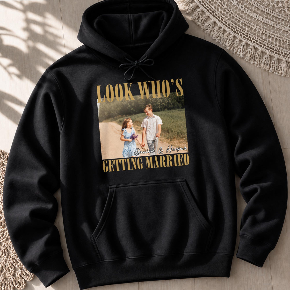 Look Who's Getting Married Custom Photo Couple T-shirt - Personalized Custom Unisex T-shirt, Hoodie - CPL1863_BBAS