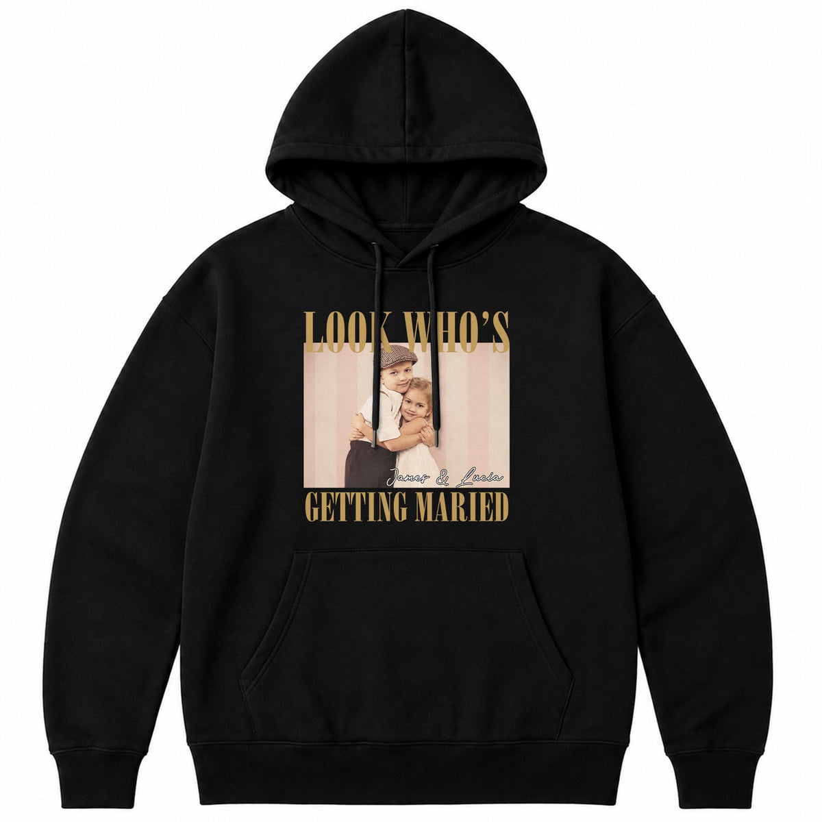 Look Who's Getting Married Custom Photo Couple T-shirt - Personalized Custom Unisex T-shirt, Hoodie - CPL1863_BBAS
