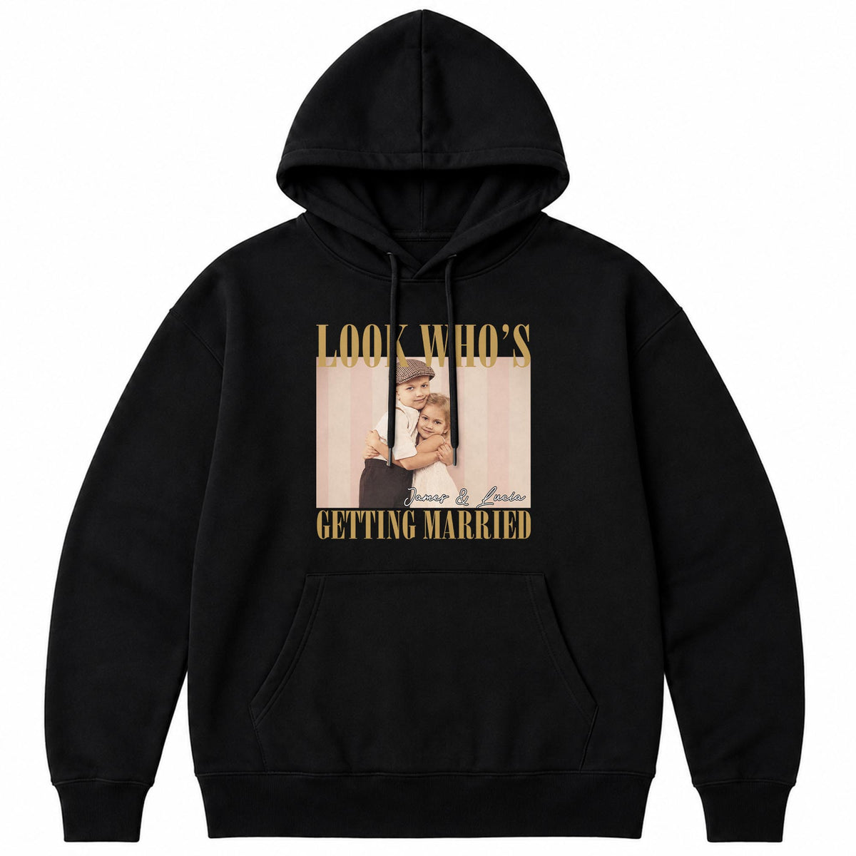 Look Who's Getting Married Custom Photo Couple T-shirt - Personalized Custom Unisex T-shirt, Hoodie - CPL1863_BBAS