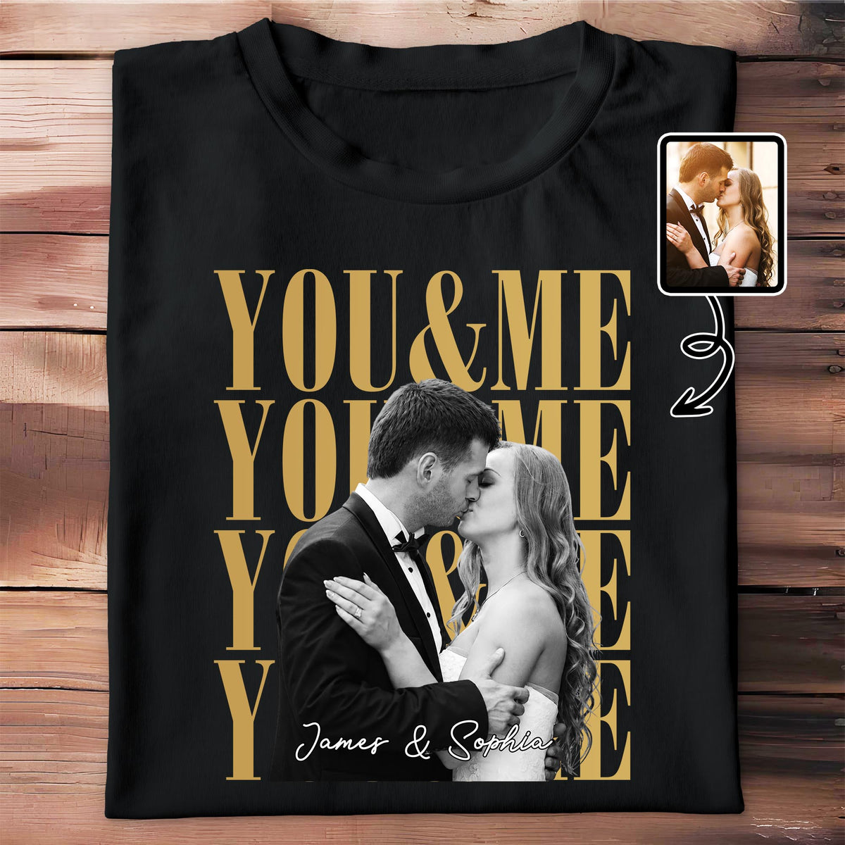 You & Me Personalized Custom Photo Couples T-shirt - Personalized Custom Unisex T-shirt, Hoodie - CPL1873_BBAS