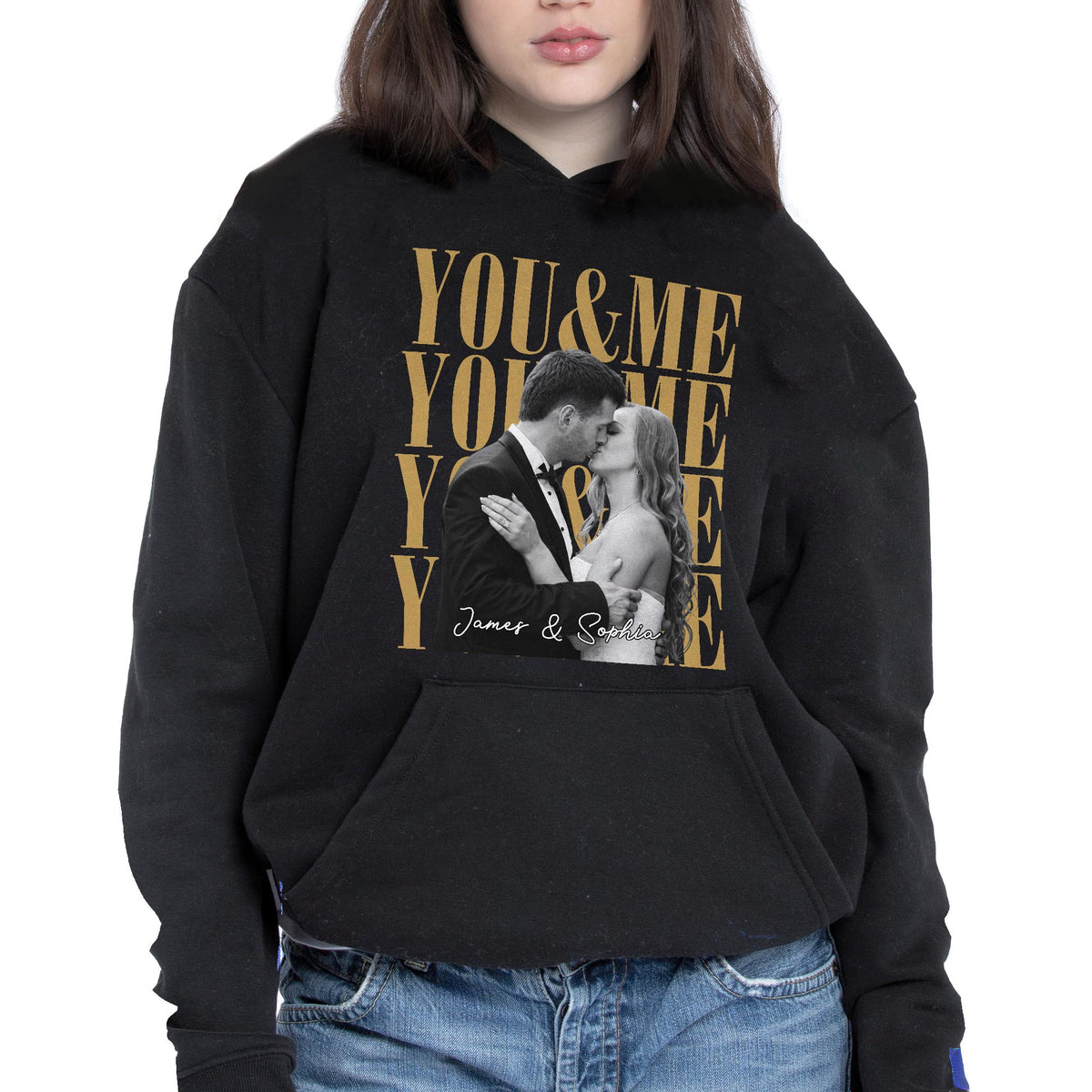 You & Me Personalized Custom Photo Couples T-shirt - Personalized Custom Unisex T-shirt, Hoodie - CPL1873_BBAS
