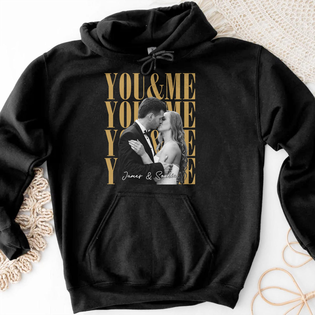 You & Me Personalized Custom Photo Couples T-shirt - Personalized Custom Unisex T-shirt, Hoodie - CPL1873_BBAS