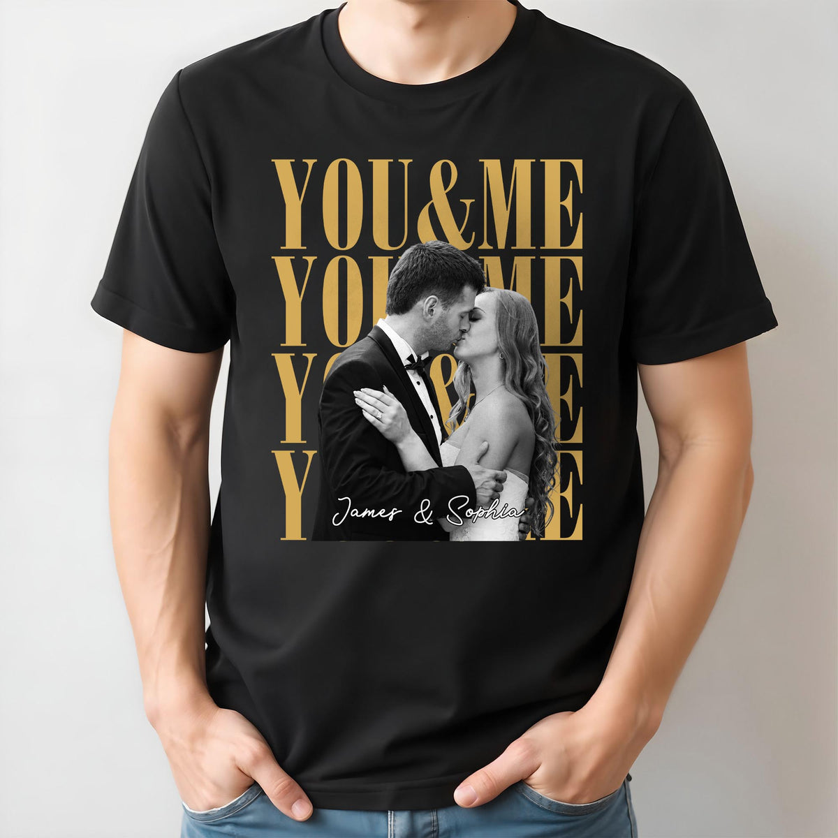 You & Me Personalized Custom Photo Couples T-shirt - Personalized Custom Unisex T-shirt, Hoodie - CPL1873_BBAS