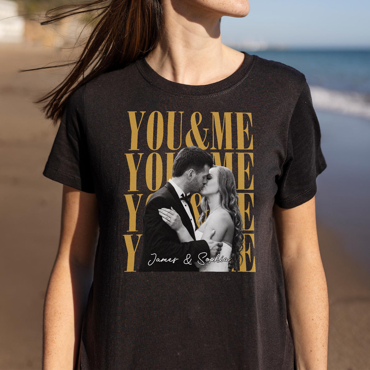 You & Me Personalized Custom Photo Couples T-shirt - Personalized Custom Unisex T-shirt, Hoodie - CPL1873_BBAS