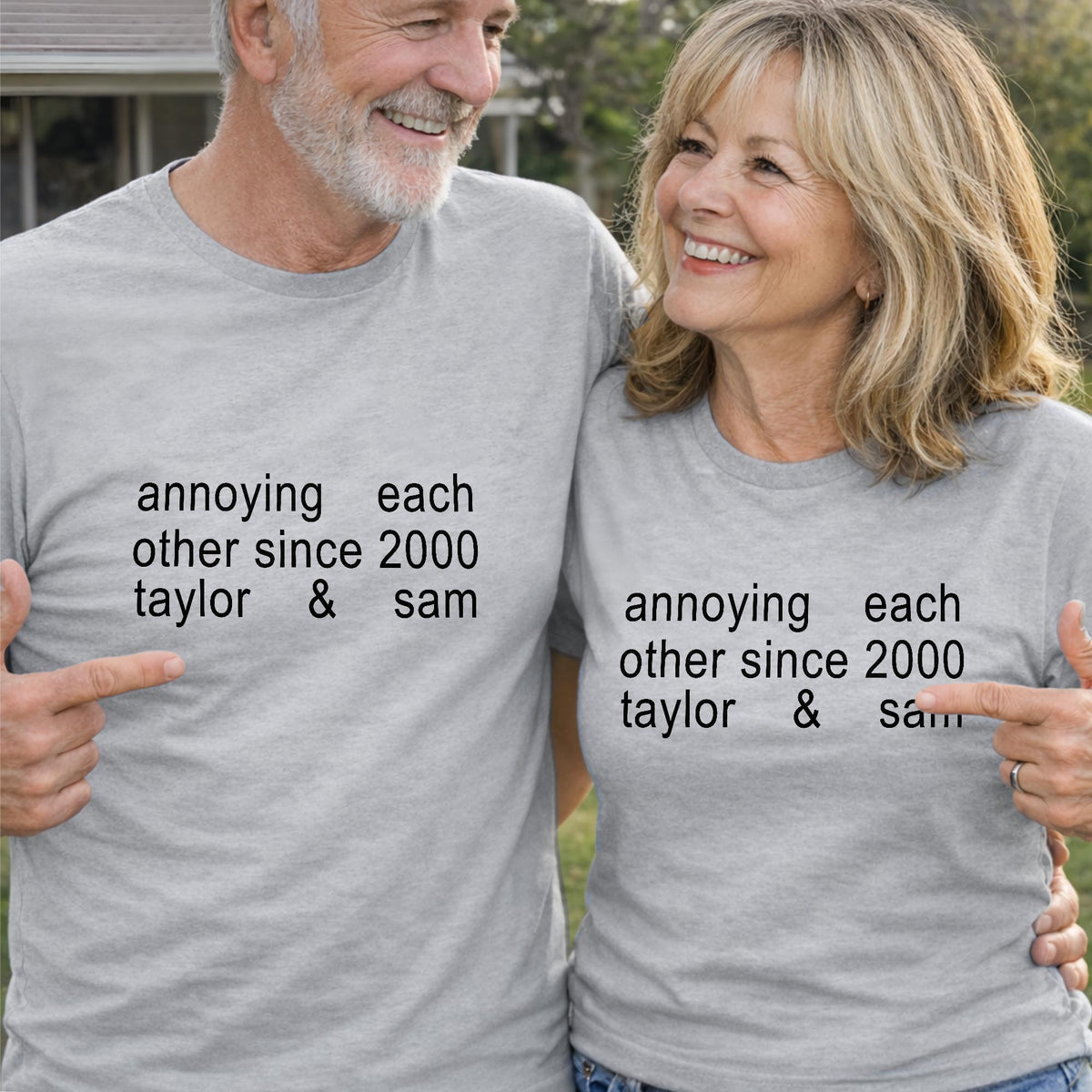 Annoying Each Other Since Personalized Couple T-shirt With Custom Characters - Personalized Custom Unisex T-shirt, Hoodie - CPL1901_WBAS