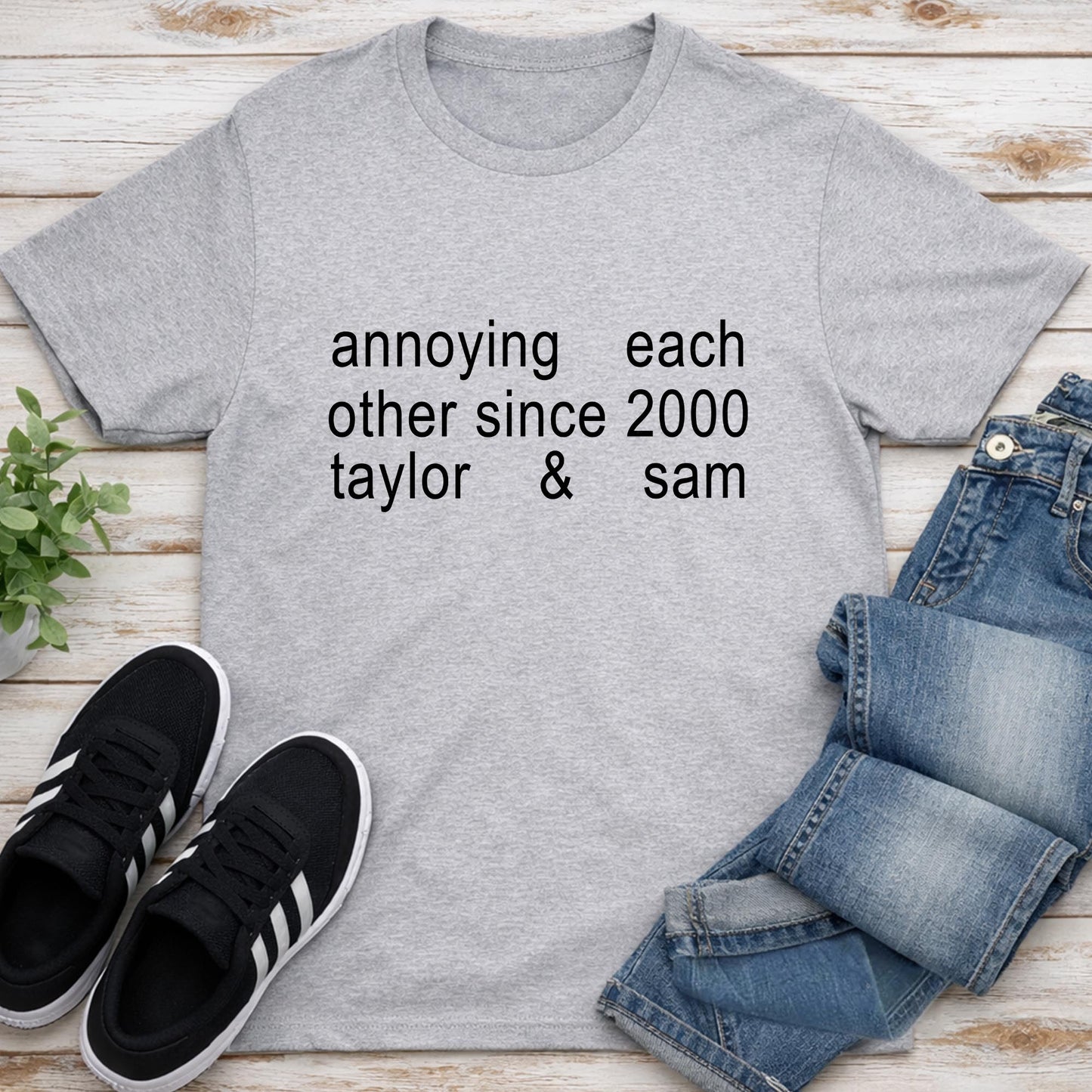 Annoying Each Other Since Personalized Couple T-shirt With Custom Characters - Personalized Custom Unisex T-shirt, Hoodie - CPL1901_WBAS