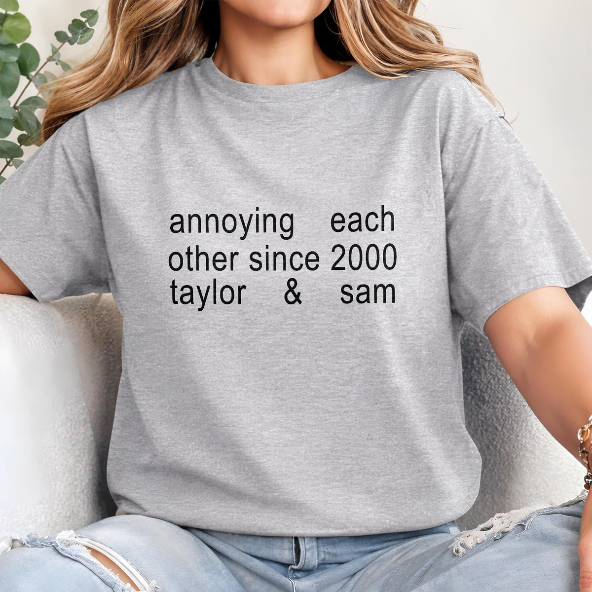 Annoying Each Other Since Personalized Couple T-shirt With Custom Characters - Personalized Custom Unisex T-shirt, Hoodie - CPL1901_WBAS