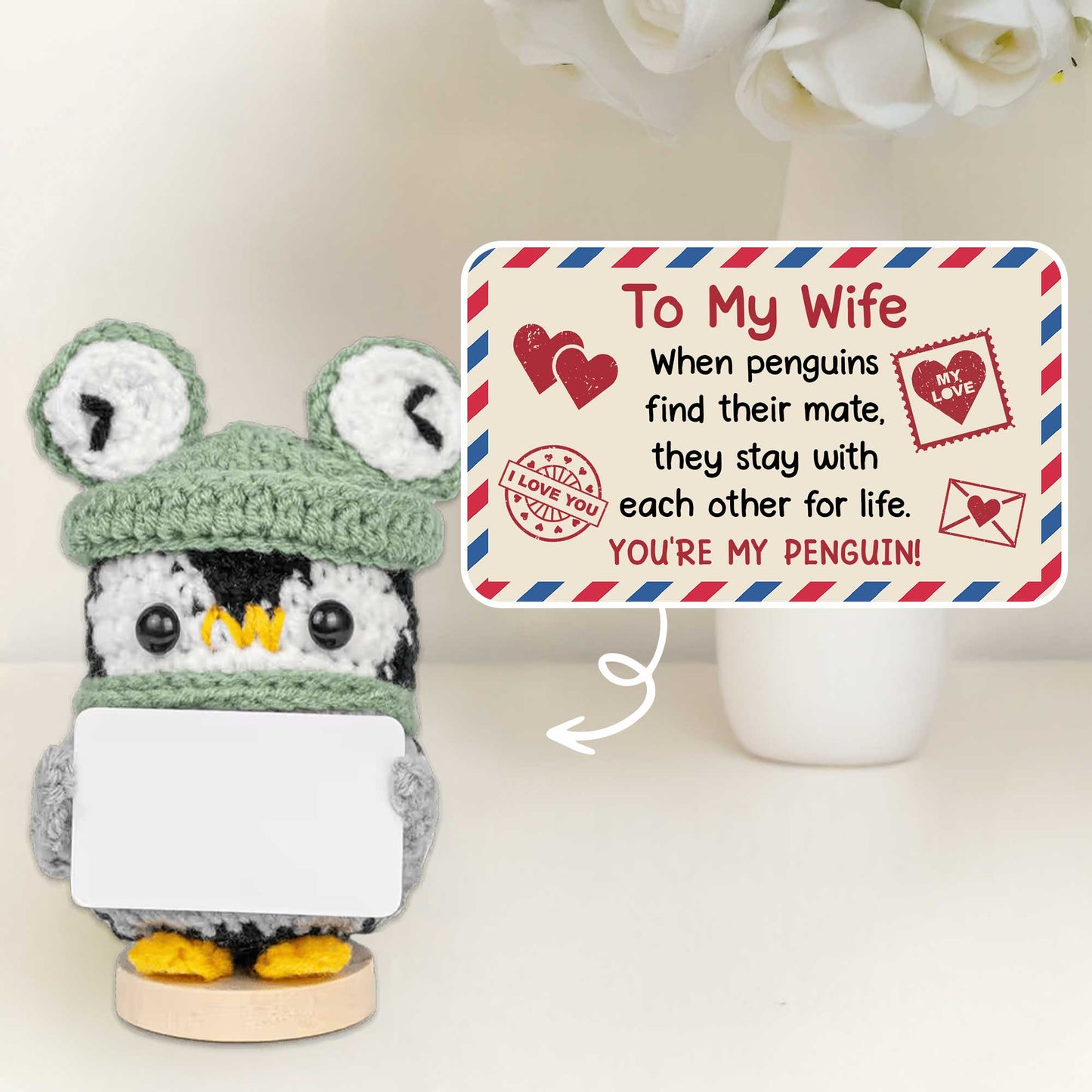 You're My Penguin, Crochet Penguin And Sunflower