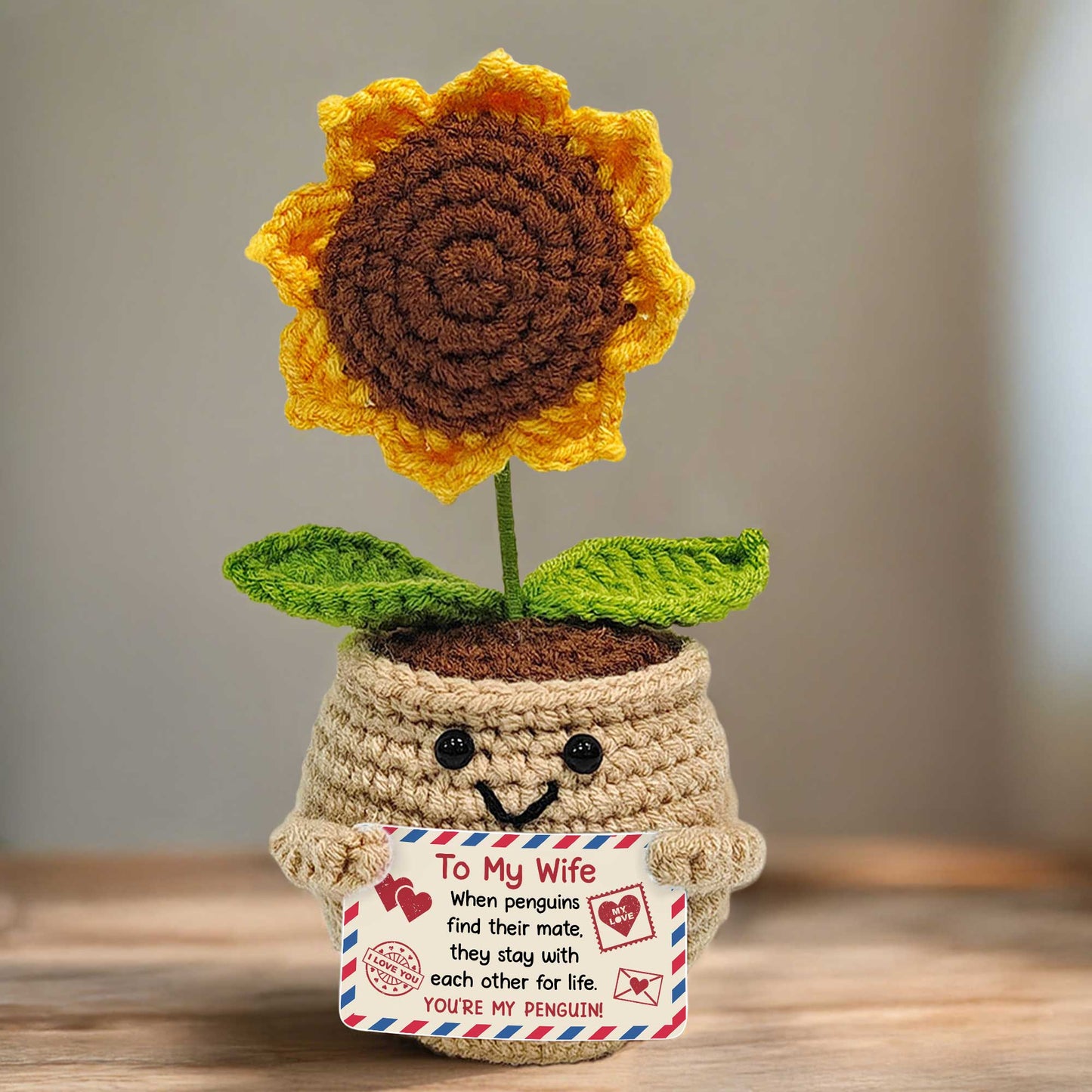 You're My Penguin, Crochet Penguin And Sunflower