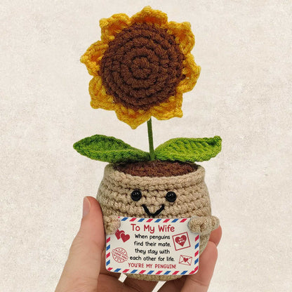 You're My Penguin, Crochet Penguin And Sunflower