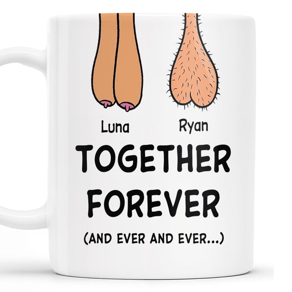 Taza personalizable "Juntos para siempre" con un bonito diseño de pies - Taza de café personalizada - CPL190_MG