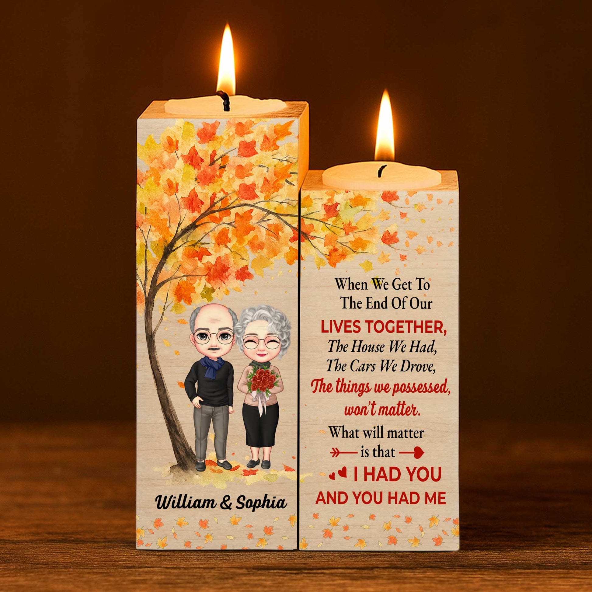 When We Get To The End Of Our Lives Together, Couple And Autumn Leaves