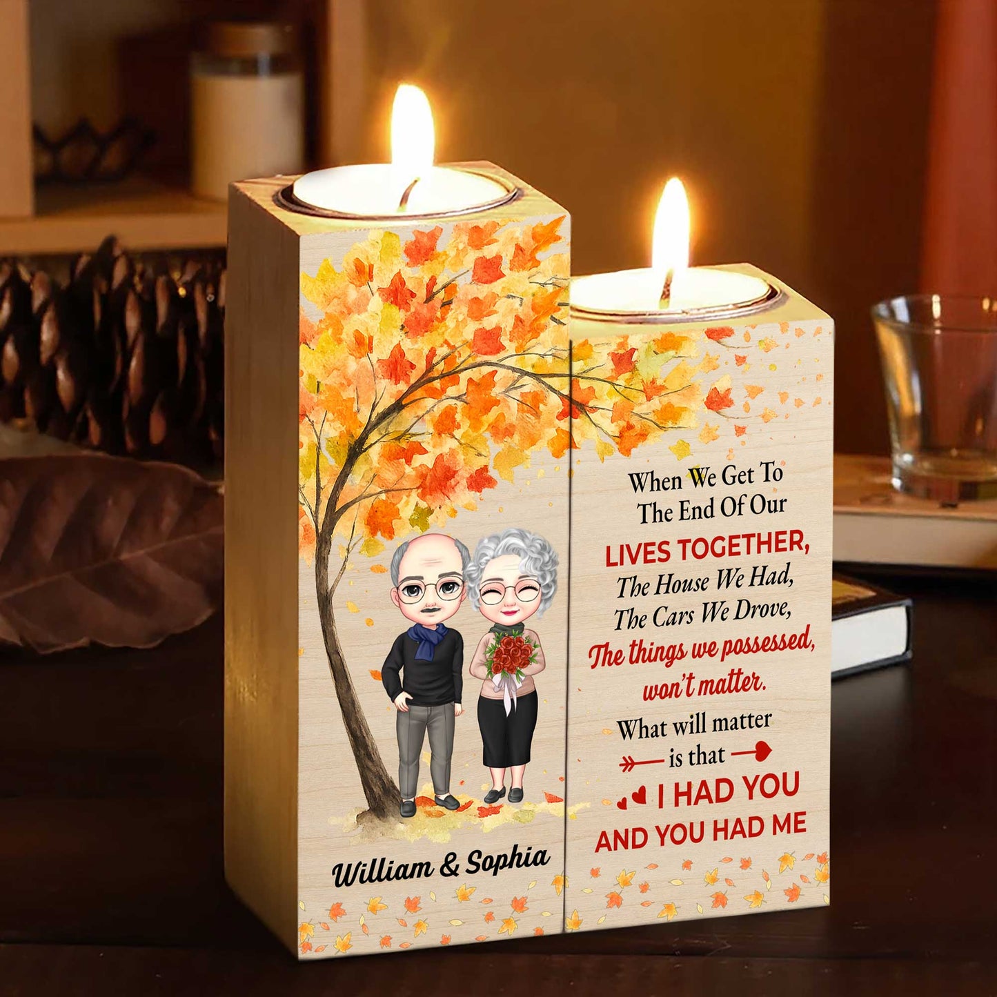 When We Get To The End Of Our Lives Together, Couple And Autumn Leaves