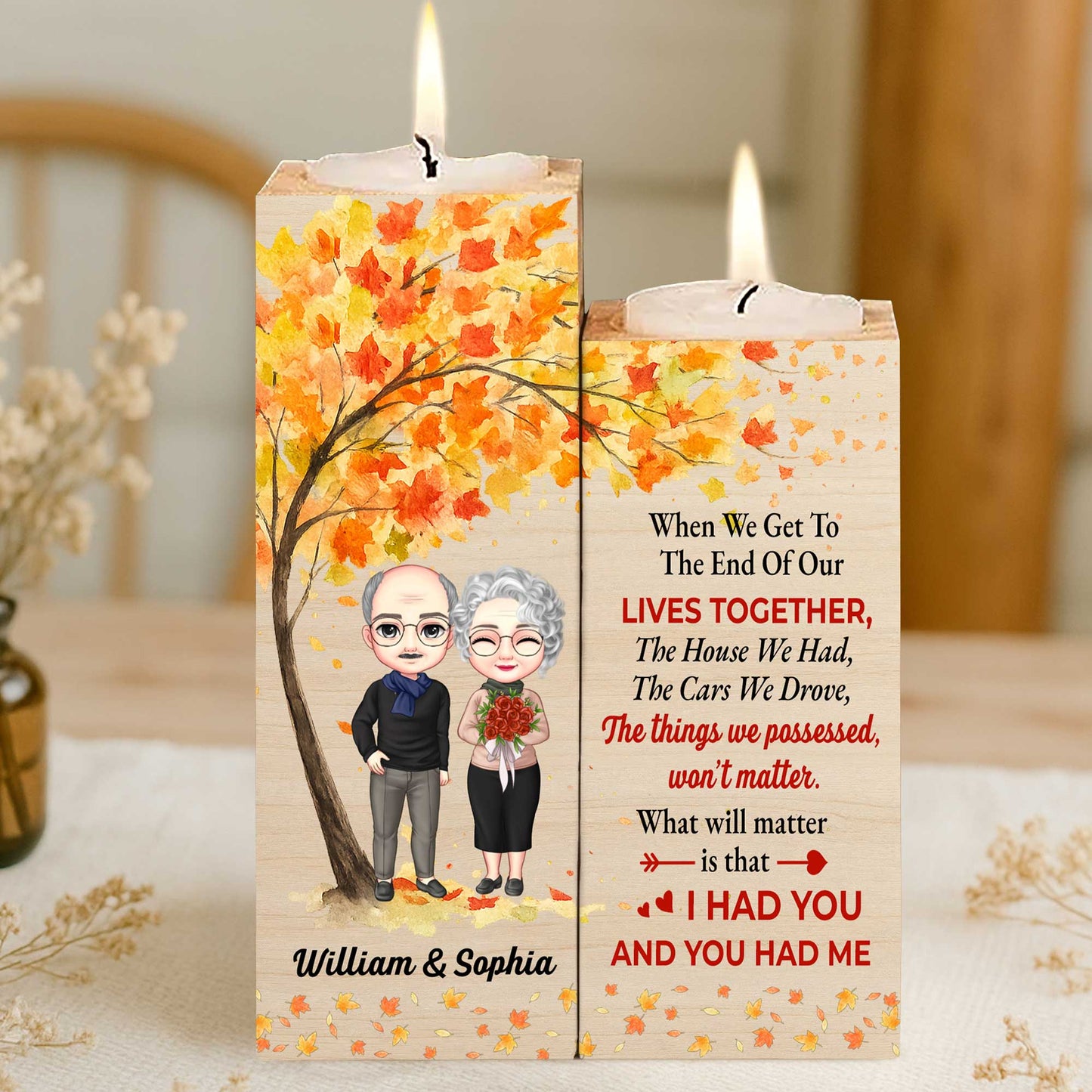 When We Get To The End Of Our Lives Together, Couple And Autumn Leaves