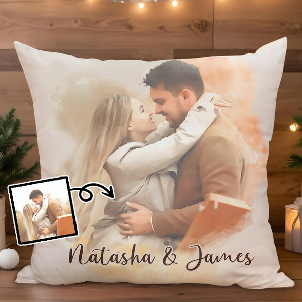 Celebrate Your Love With A Customizable Couple Embrace Pillow - Personalized Custom Pillow, Insert Included - CPL213_PLW