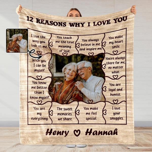 Couverture personnalisée « 12 raisons pour lesquelles je t'aime », doux souvenirs et citations sincères – CPL241_BLK