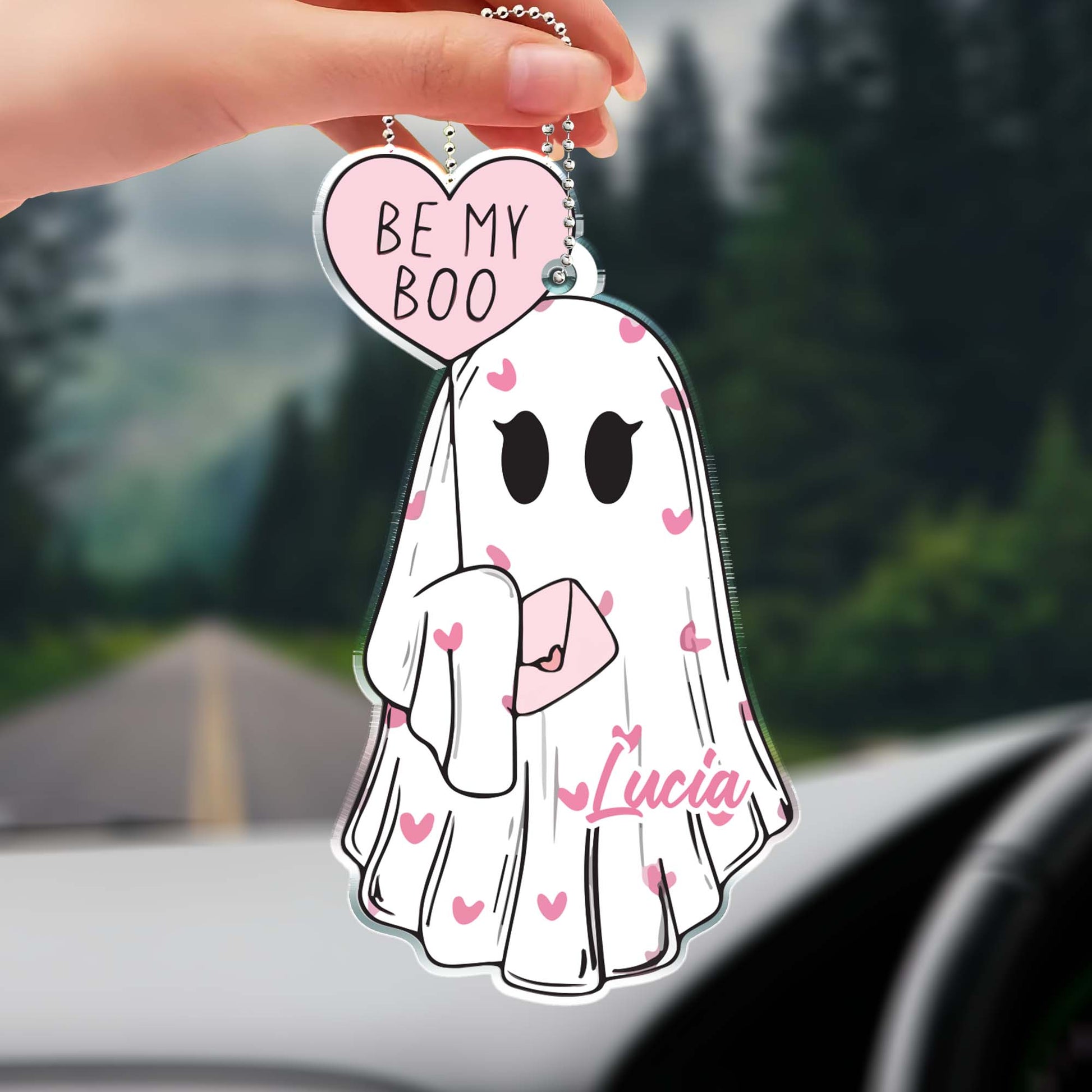 Be My Boo Ghost With Hearts Personalized Ornament