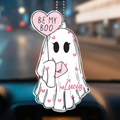 Be My Boo Ghost With Hearts Personalized Ornament