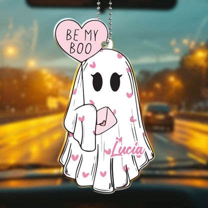 Be My Boo Ghost With Hearts Personalized Ornament