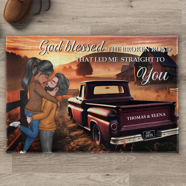 God Blessed The Broken Road Couple And Pickup Truck