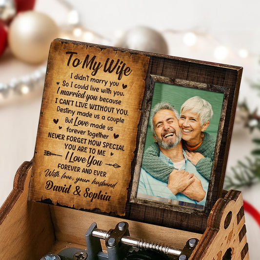 I Married You Because I Cannot Live Without You Heart Photo Frame - Custom Music Box With "You Are My Sunshine" Tune - CPL270_MZB