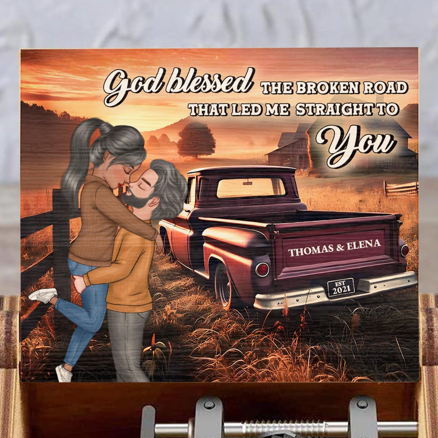 God Blessed The Broken Road That Led Me Straight To You, Vintage Truck Design