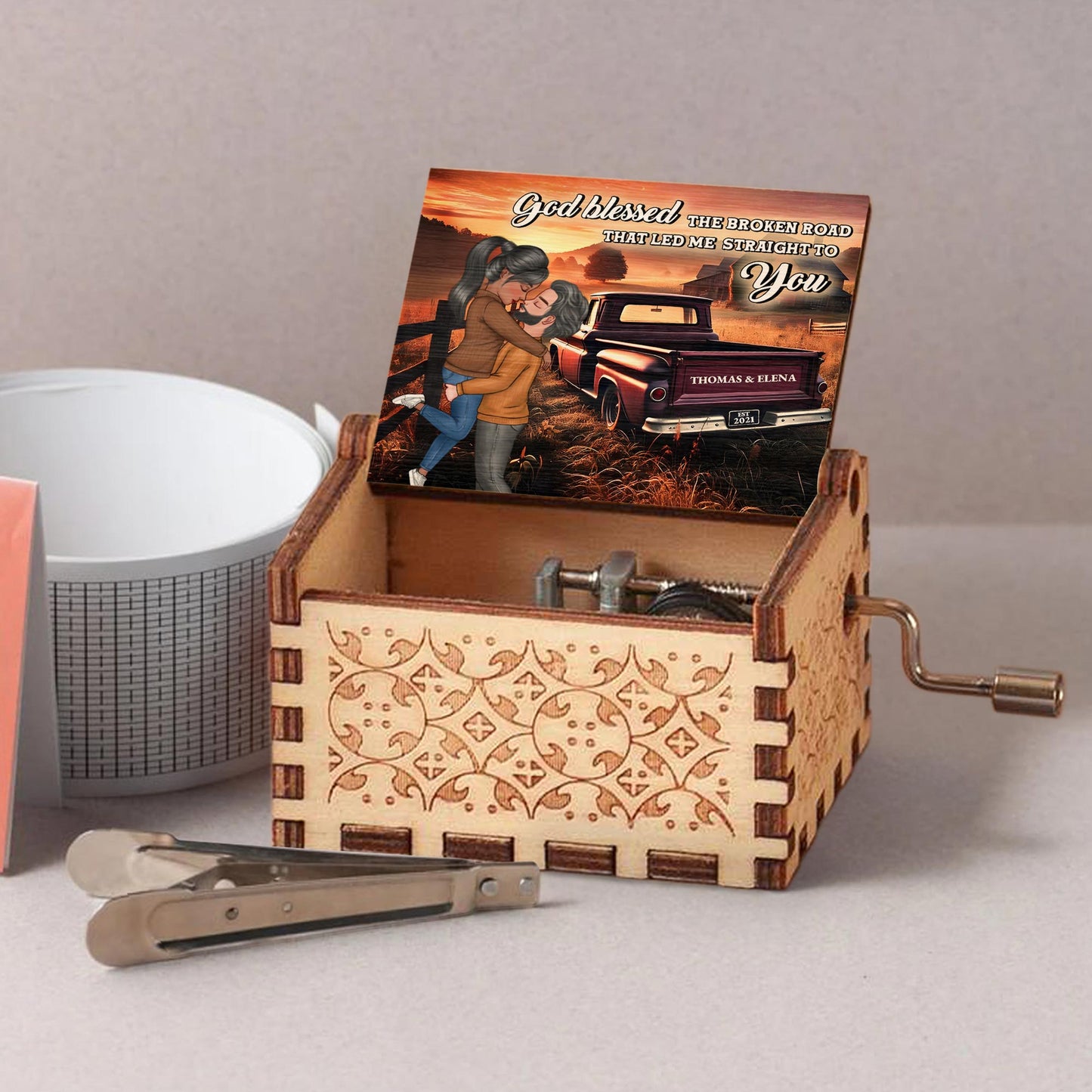 God Blessed The Broken Road That Led Me Straight To You, Vintage Truck Design