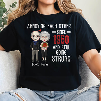 Annoying Each Other Since 1960 And Still Going Strong, Cartoon Couple And Heart