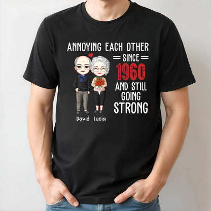 Annoying Each Other Since 1960 And Still Going Strong, Cartoon Couple And Heart