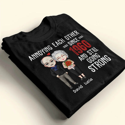 Annoying Each Other Since 1960 And Still Going Strong, Cartoon Couple And Heart