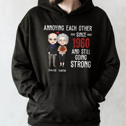 Annoying Each Other Since 1960 And Still Going Strong, Cartoon Couple And Heart