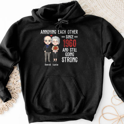 Annoying Each Other Since 1960 And Still Going Strong, Cartoon Couple And Heart