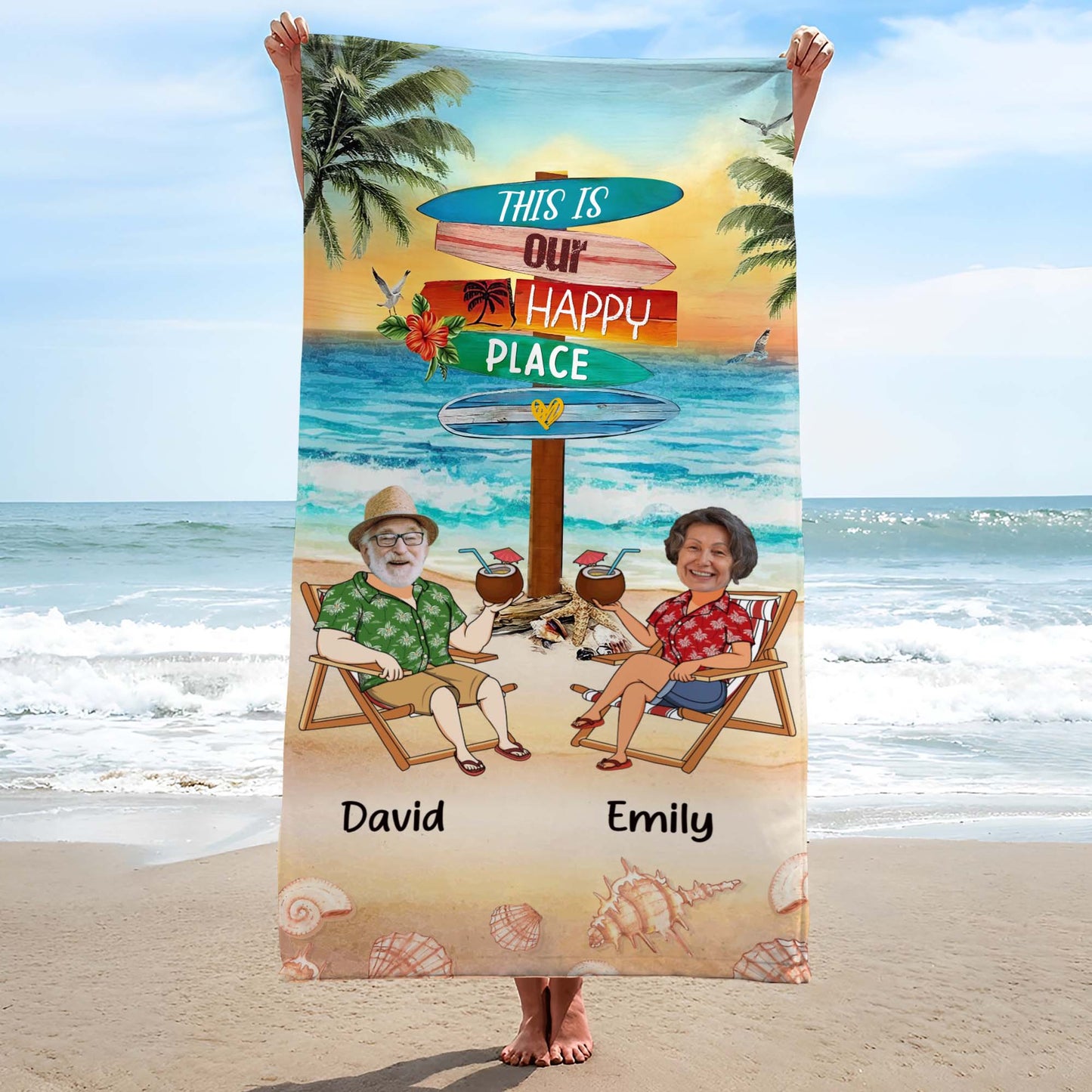 This Is Our Happy Place With Beach And Palm Trees