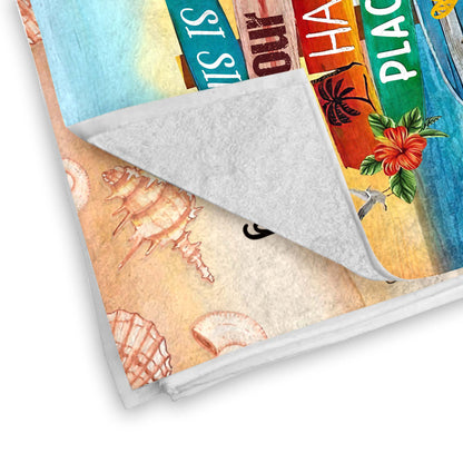 This Is Our Happy Place With Beach And Palm Trees