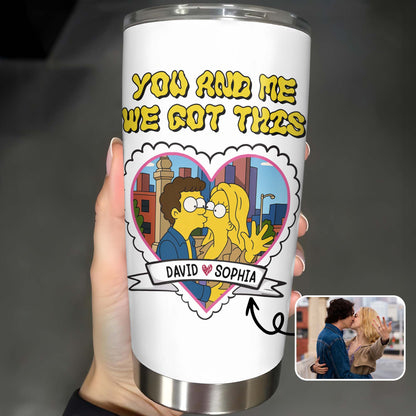 You And Me We Got This Heart And Cartoon Couple Tumbler Design