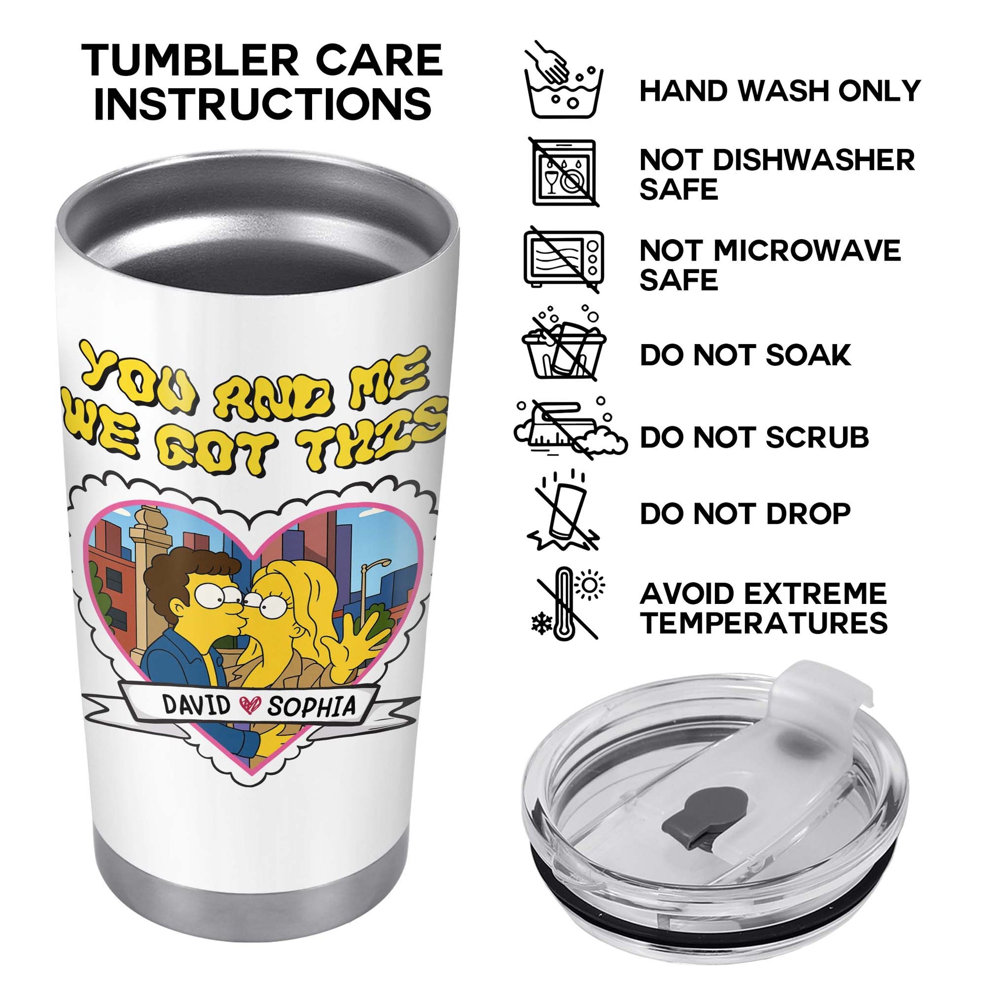 You And Me We Got This Heart And Cartoon Couple Tumbler Design