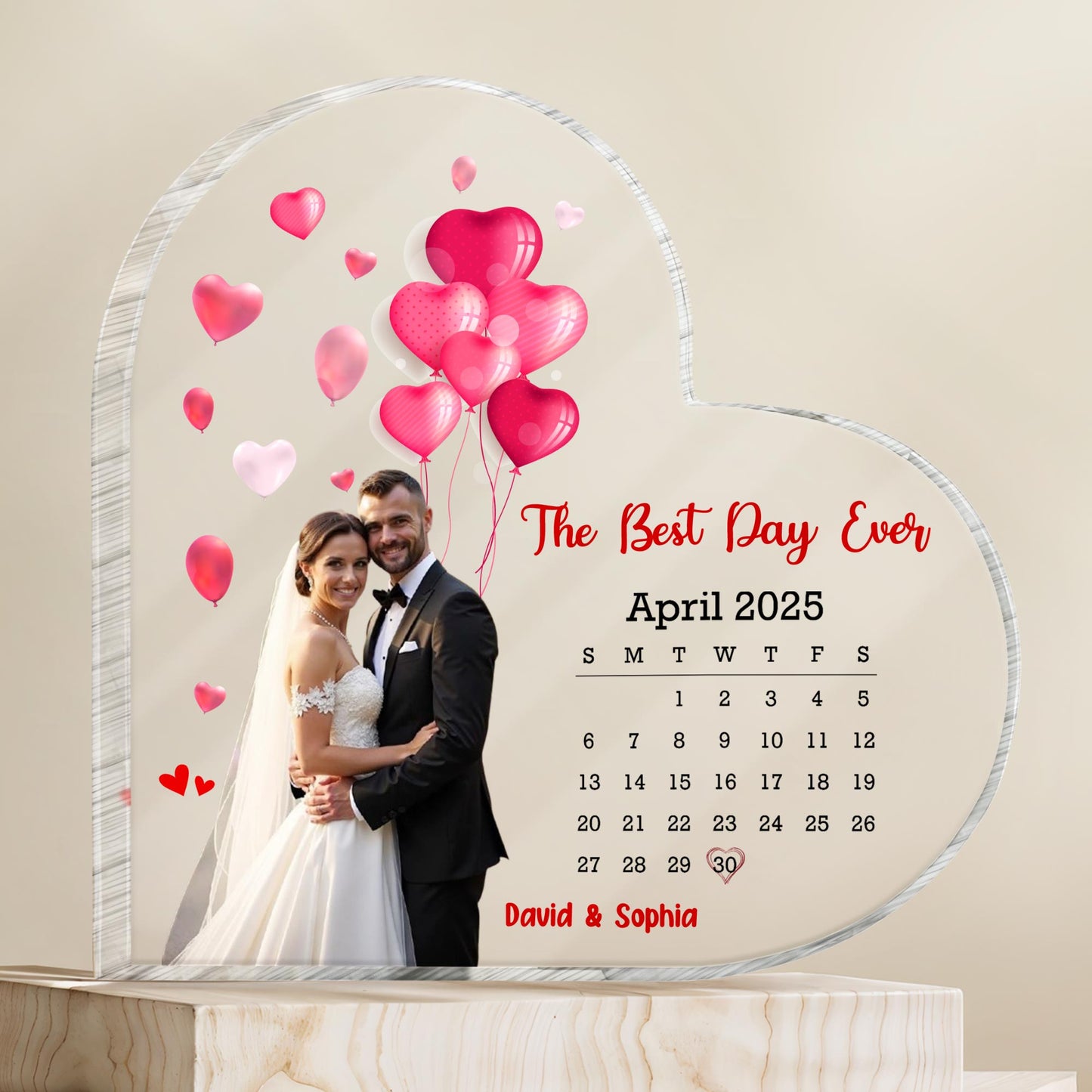 The Best Day Ever With Hearts And Calendar