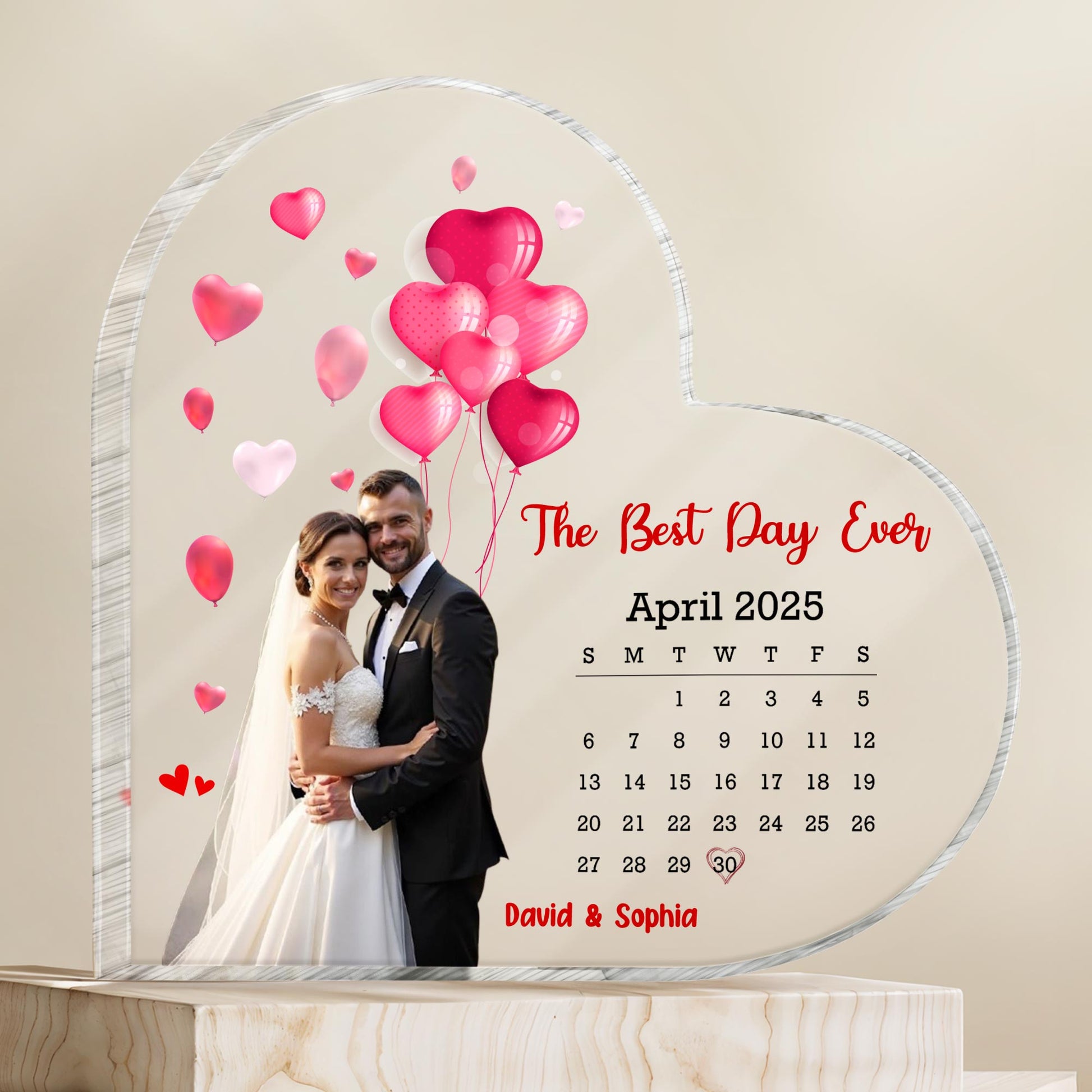 The Best Day Ever With Hearts And Calendar