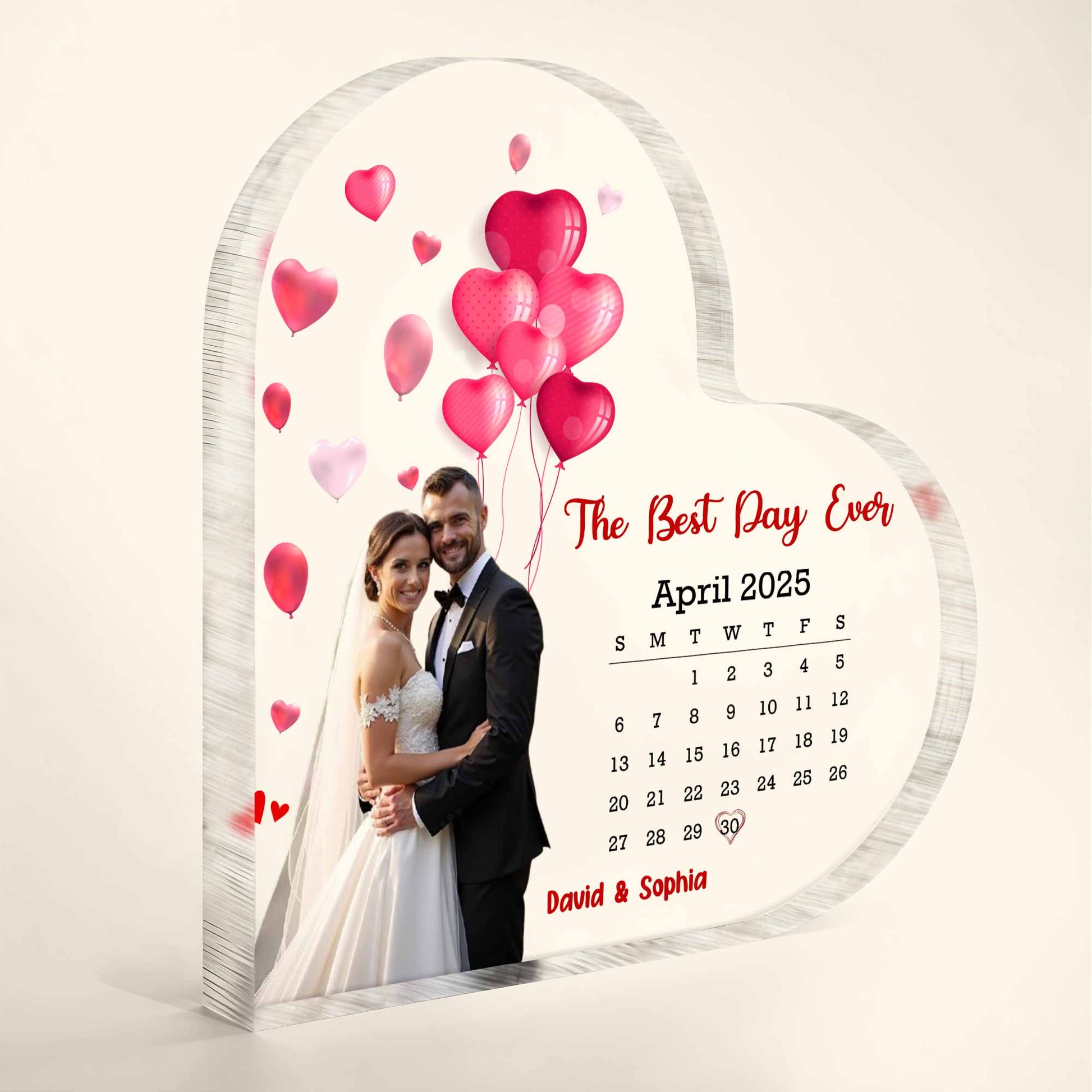 The Best Day Ever With Hearts And Calendar