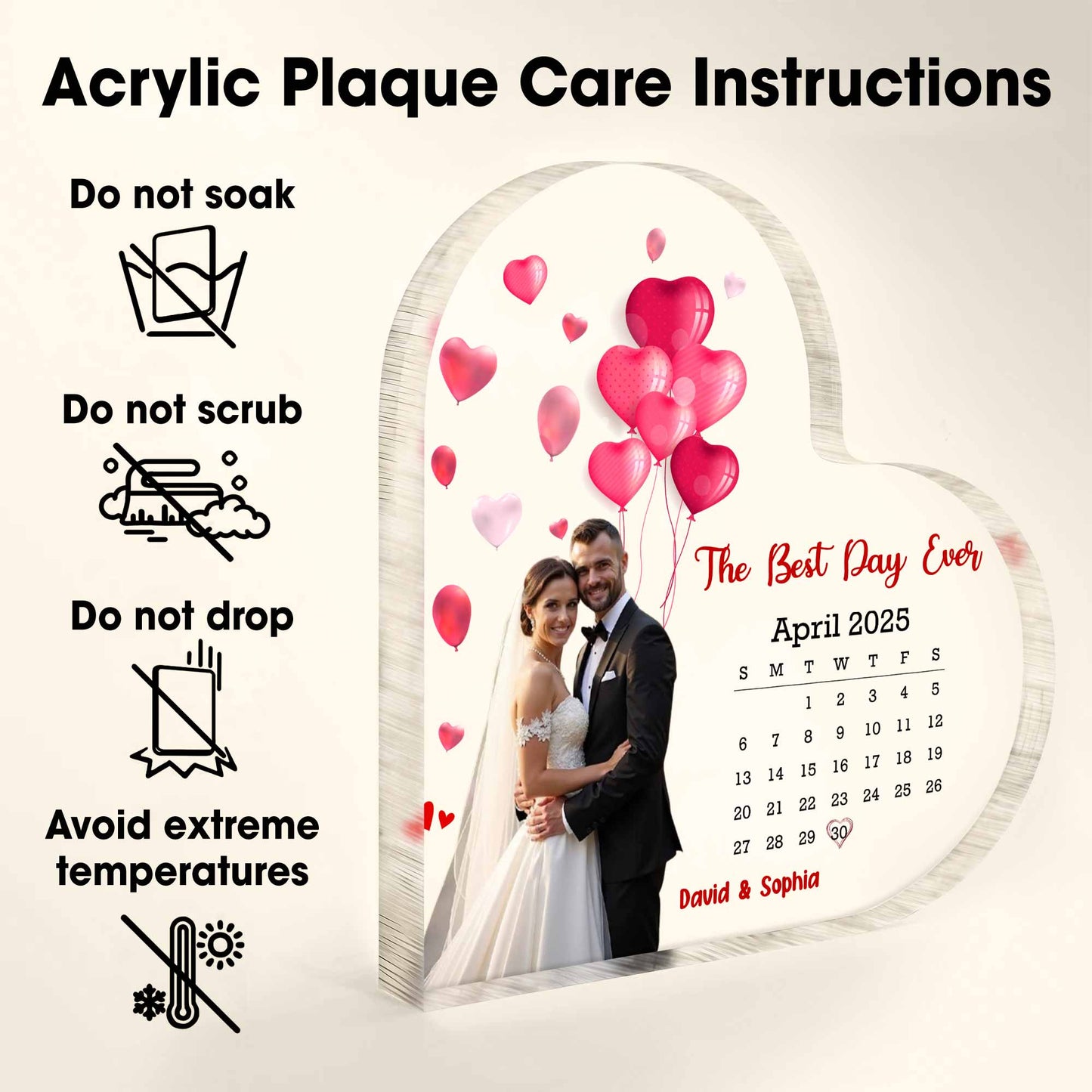 The Best Day Ever With Hearts And Calendar