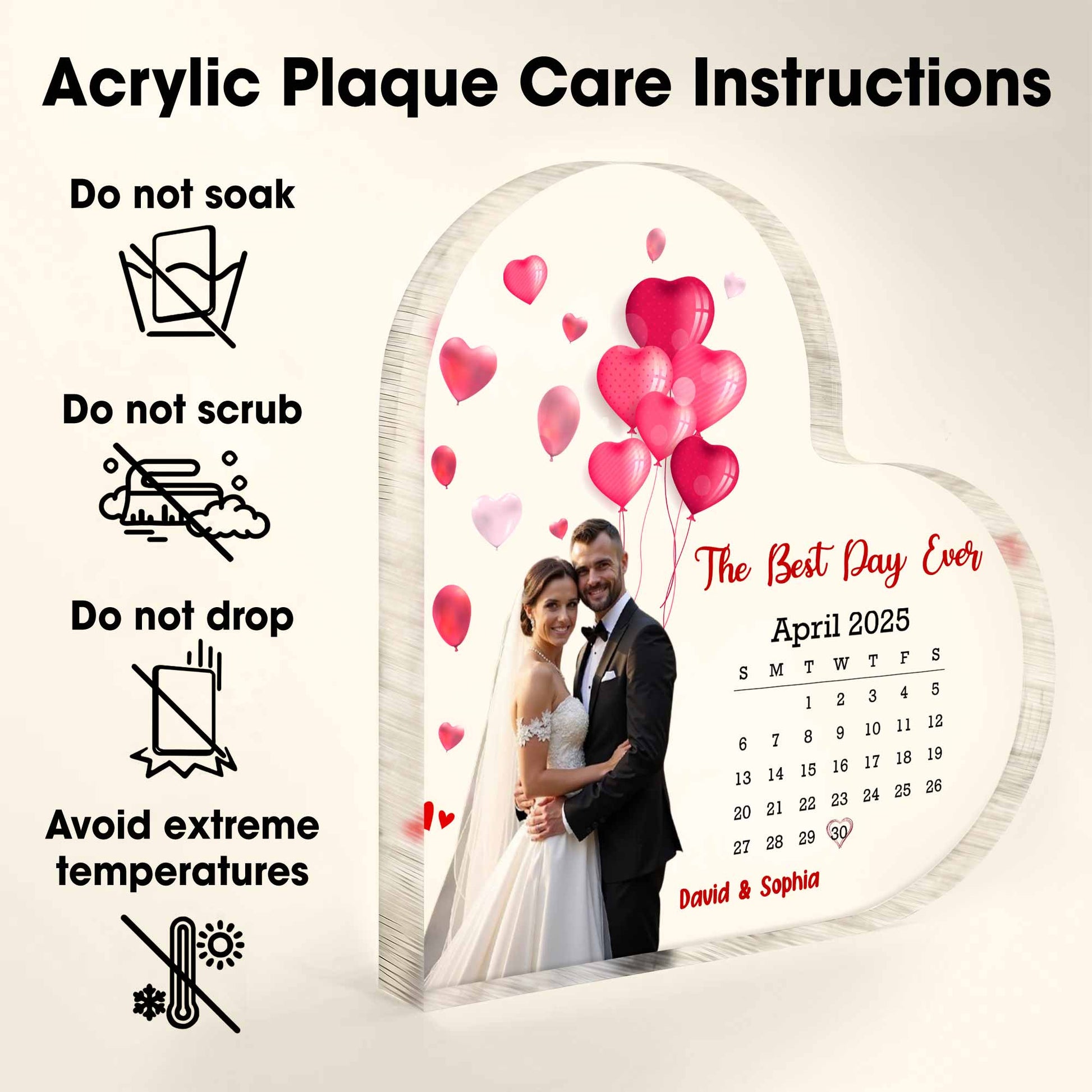 The Best Day Ever With Hearts And Calendar