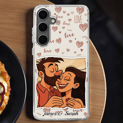 Entourez-vous d'amour, de cœurs et de couple - Coque de téléphone transparente personnalisée - CPL392_PHC