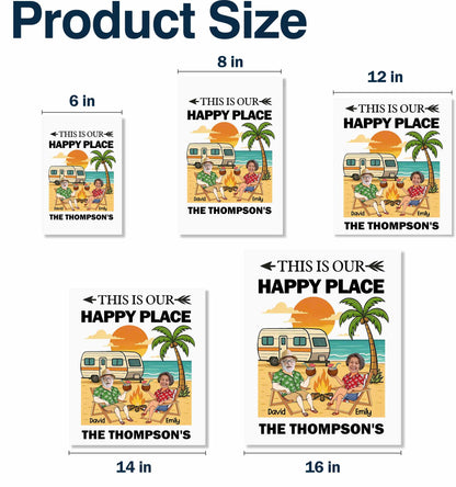 This Is Our Happy Place, Palm Trees, Camper Van, Campfire, Beach