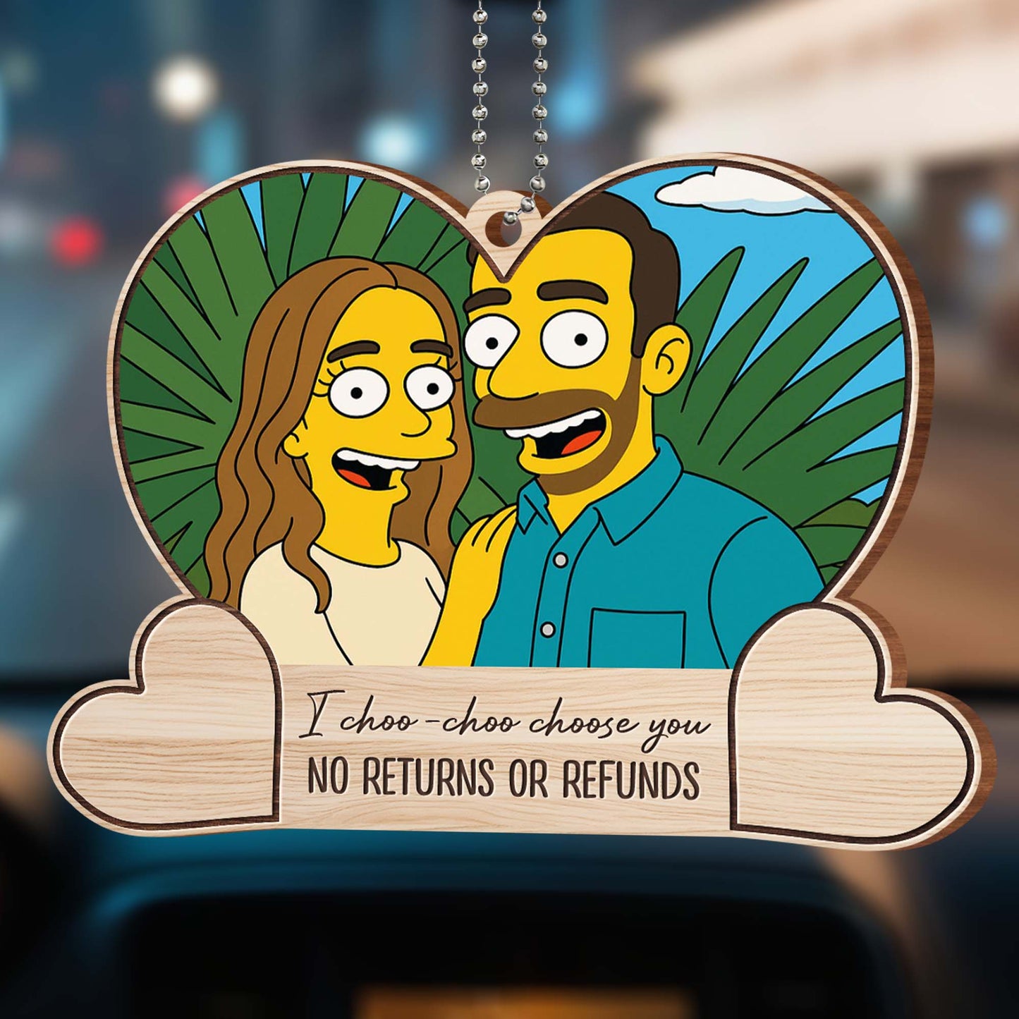 I Choo-Choo Choose You Cartoon Heart Ornament