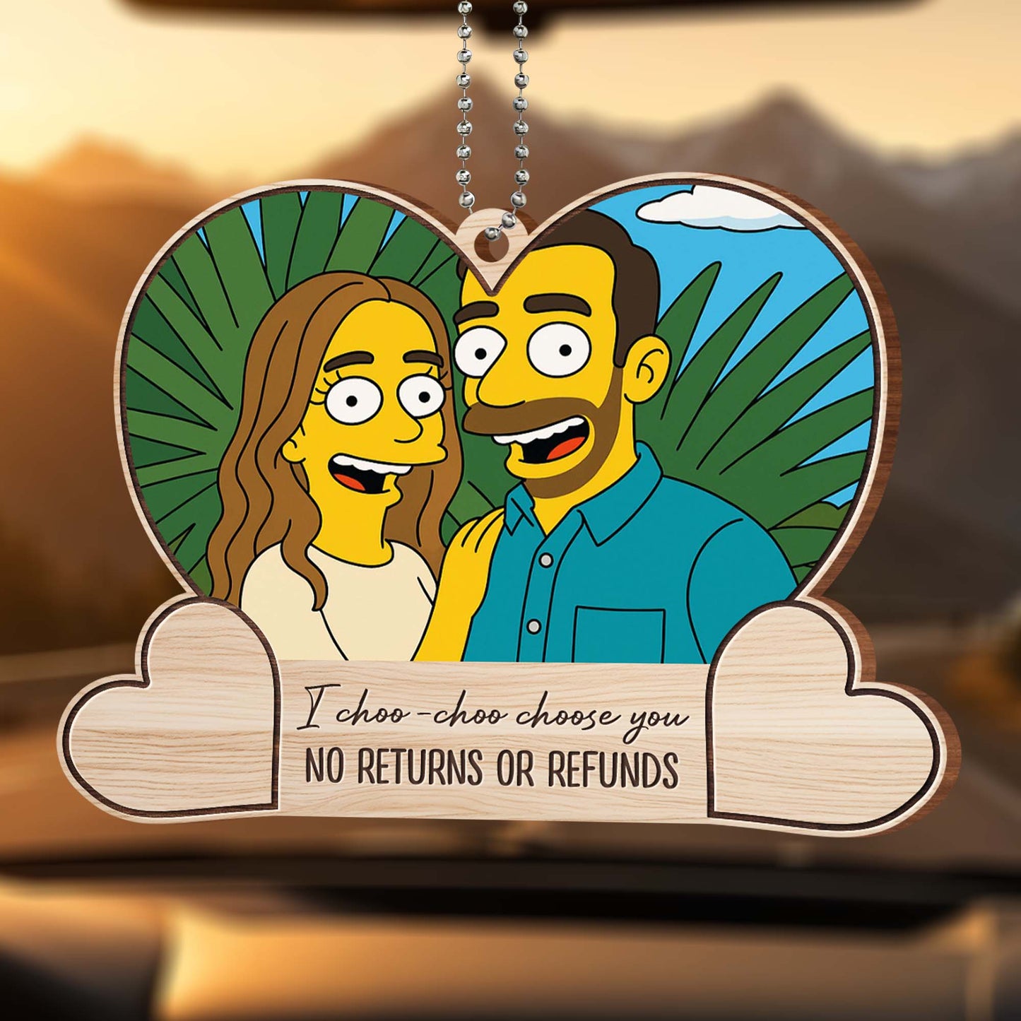 I Choo-Choo Choose You Cartoon Heart Ornament