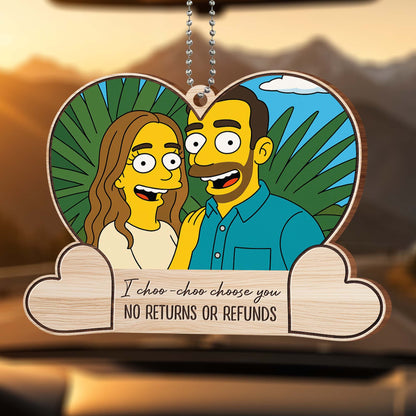 I Choo-Choo Choose You Cartoon Heart Ornament