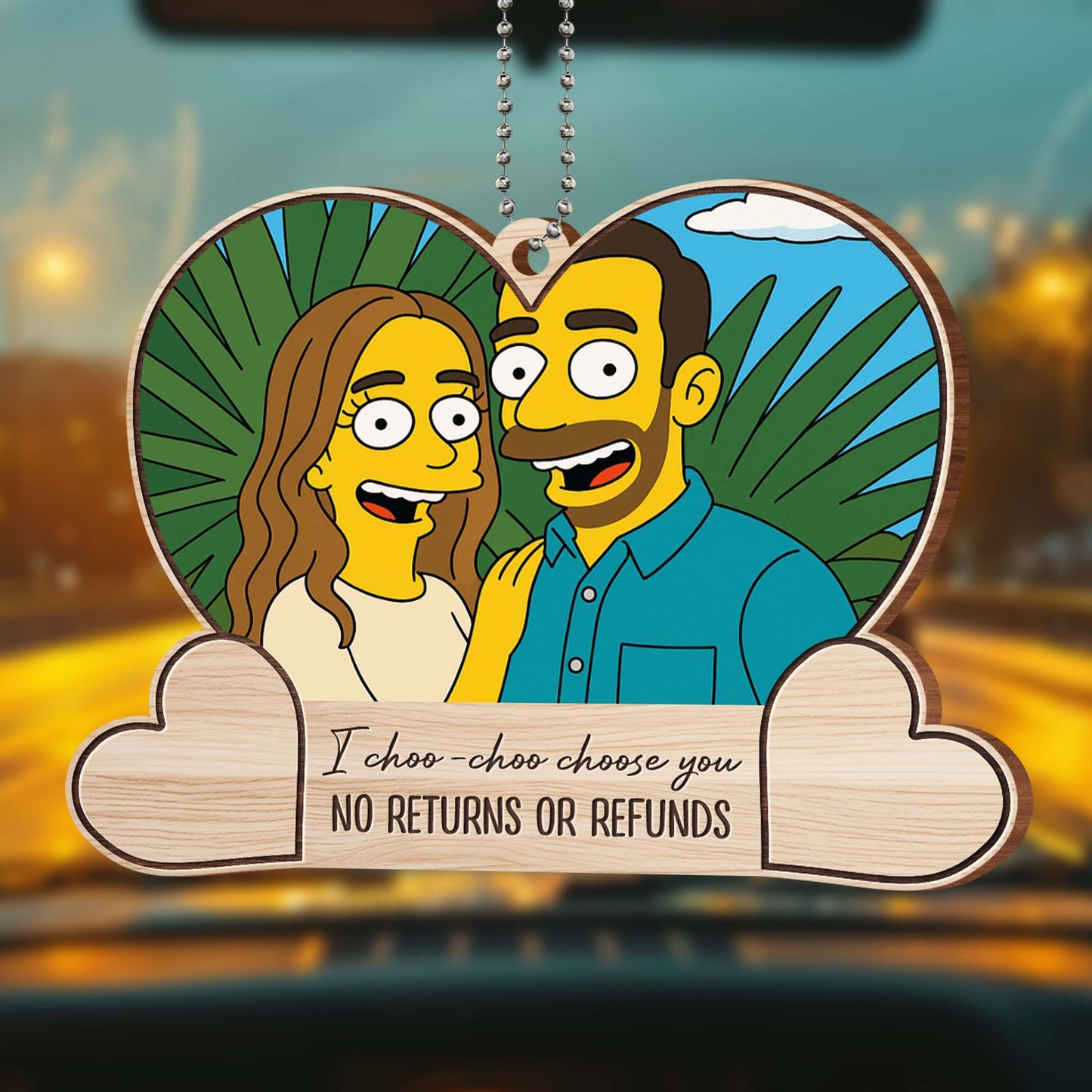 I Choo-Choo Choose You Cartoon Heart Ornament