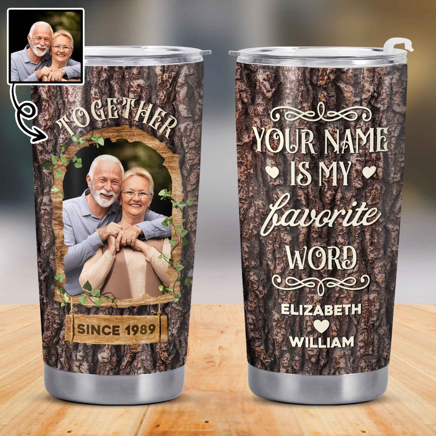 Together Is My Favorite Word Tree Bark Design