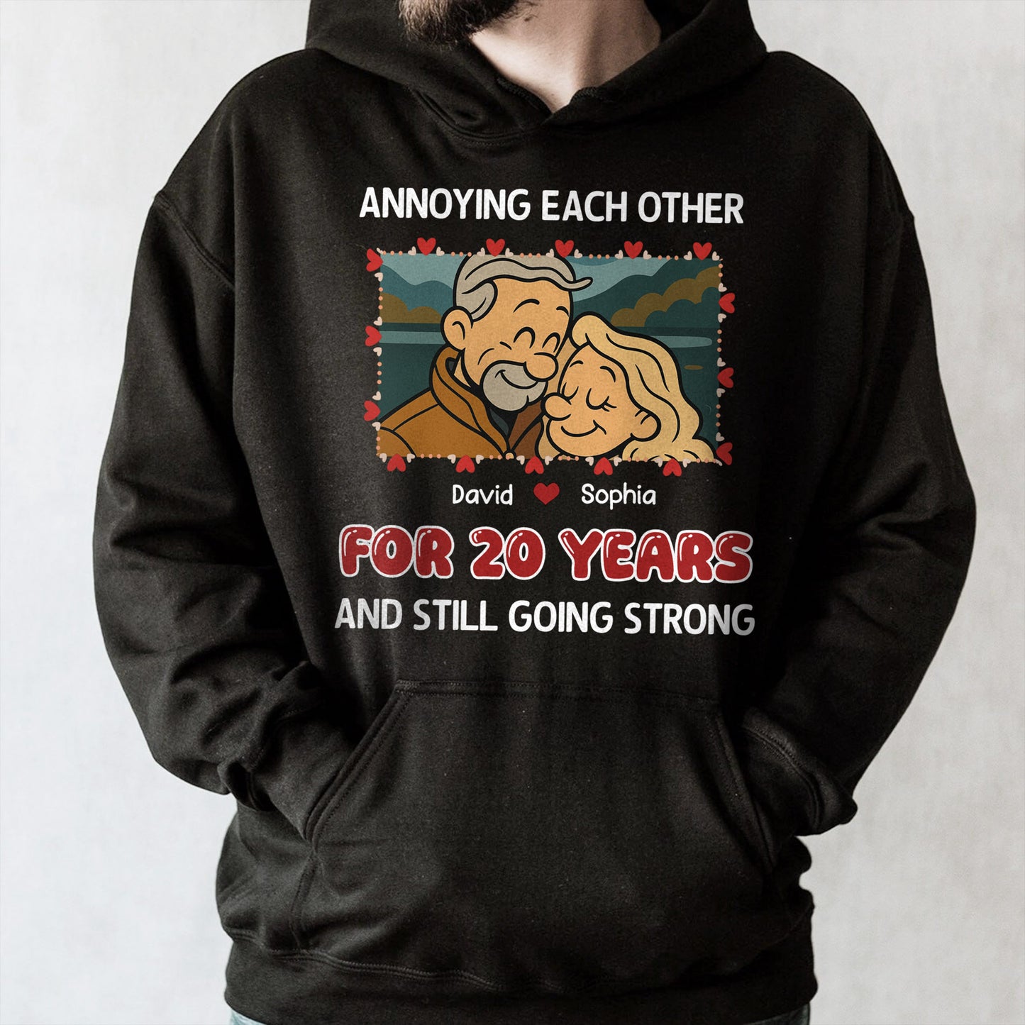 Annoying Each Other, Couple And Hearts Design