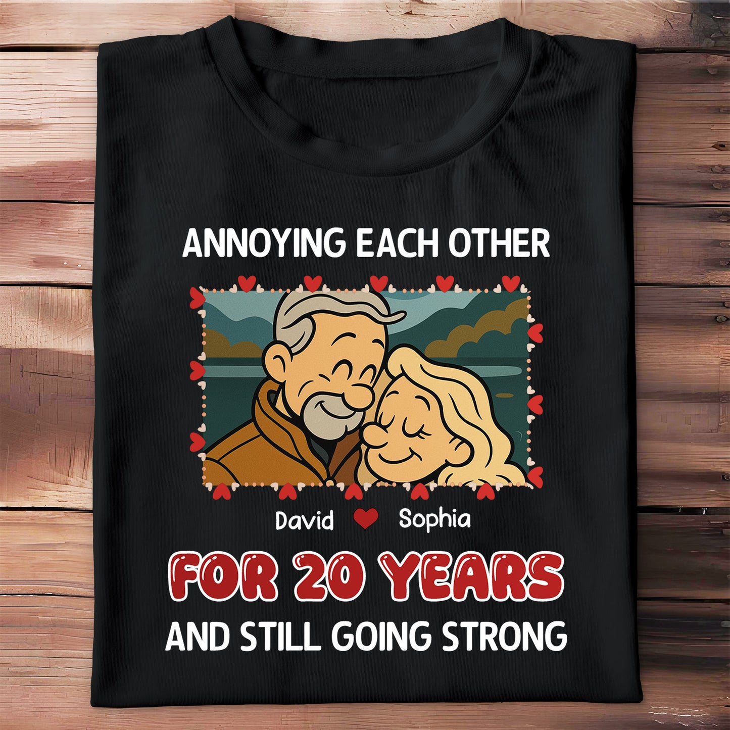 Annoying Each Other, Couple And Hearts Design